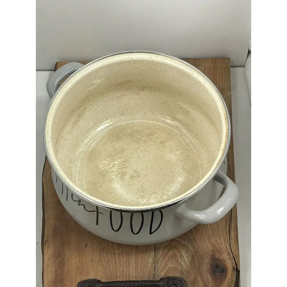 Chefs Atelier Light Grey 4.8 QT Enameled Steel Pot Faith in Food